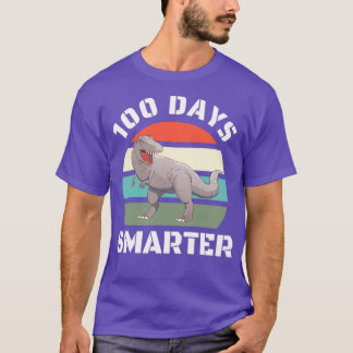 100 dagar Smarter Dinosaur Funny Gift för Student T Shirt