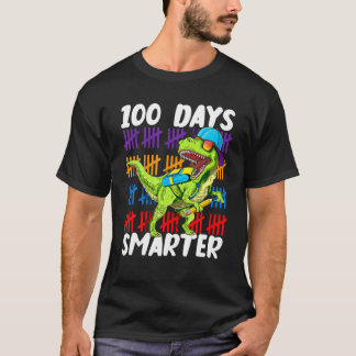 100 dagar Smarter Dinosaur Lycklig 100 dagar i sko T Shirt