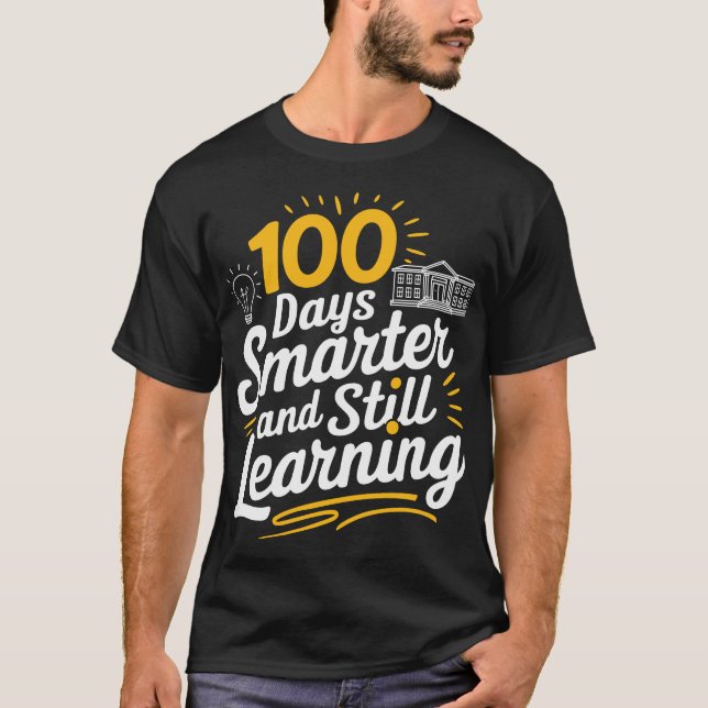 100 dagar Smarter Funny Monster 100 dagar i skolan T Shirt (Framsida)