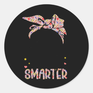 100 dagar Smarter Girls Messy Bun Hair 100 dagar a Runt Klistermärke