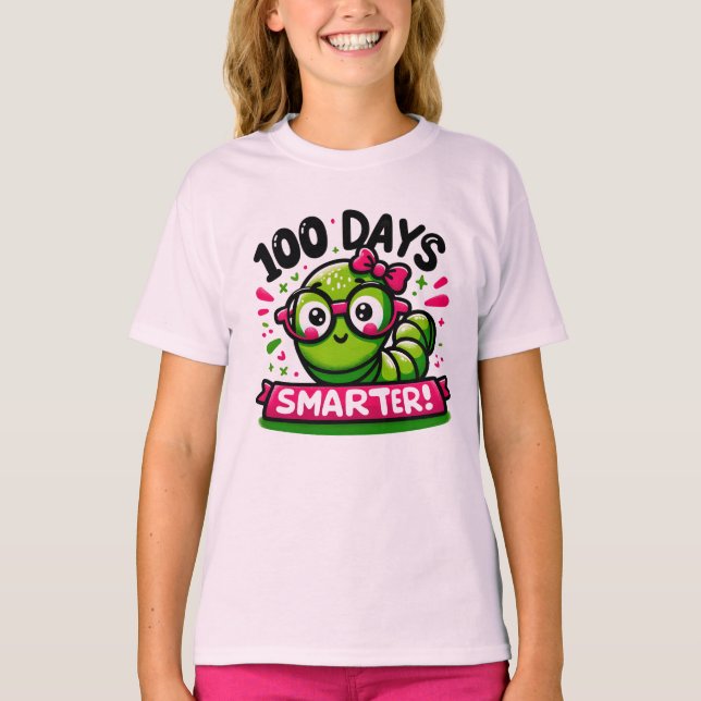 100 dagar Smarter Girl's T-shirt (Framsida)