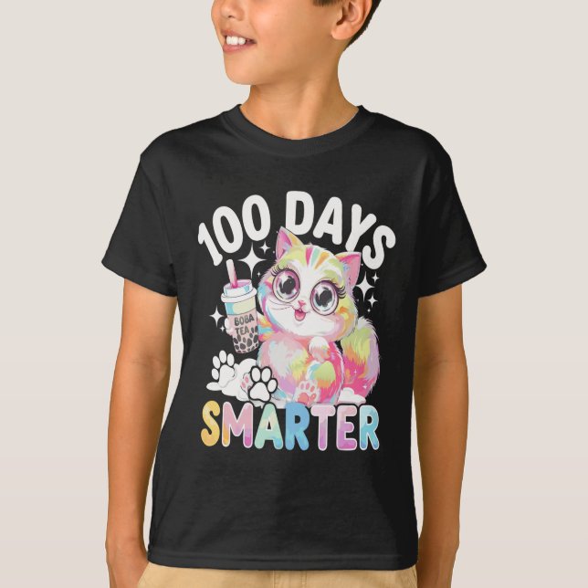 100 dagar Smarter Kawaii Cat Costume 100 dagar av  T Shirt (Framsida)