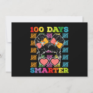 100 dagar Smarter Messy Bun 100 skoldagar Inbjudningar