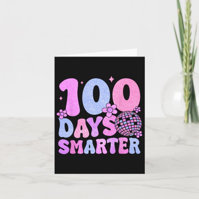 100 dagar Smarter Retro Disco 100 dagar skoldag Kort (Framsida)