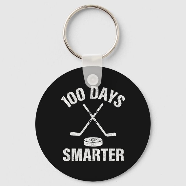 100 dagar Smarter School Hockey Sport Teacher Stud Nyckelring (Framsida)