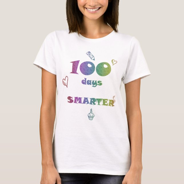 100 dagar Smarter T-Shirt - Firande Tee för 100 da (Framsida)