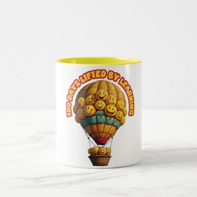 100 dagar som lyfts av inlärning Två-Tonad mugg (Center)