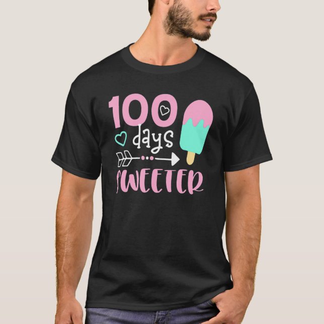 100 dagar sötare, 100 dagar gammal skola, iscentru t shirt (Framsida)