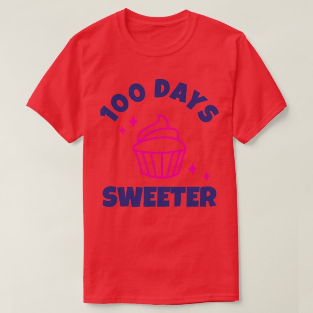 100 dagar sötare 100 dagar i skola 2 t shirt (Design framsida)