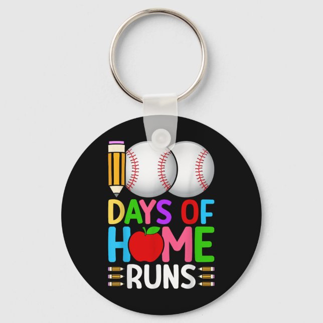 100 dagar Springa Baseball 100 dagar Nyckelring (Framsida)