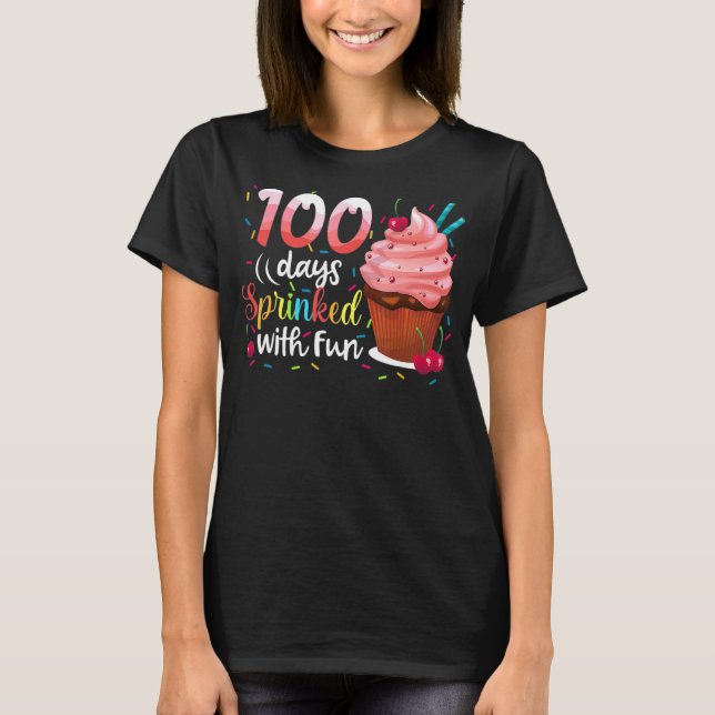 100 dagar Sprinklad med 100 dagars Scho-Roligt-cup T Shirt (Framsida)