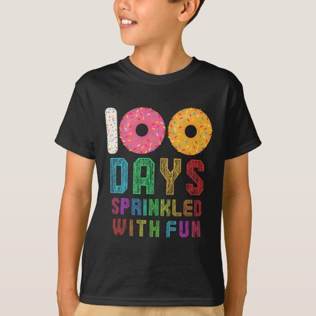 100 dagar sprinklad med Roligt 100 skoldag T Shirt (Framsida)