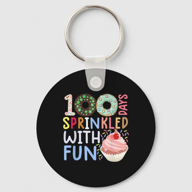 100 dagar Sprinklad med Roligt Cupkaka 100 dagar Nyckelring (Framsida)