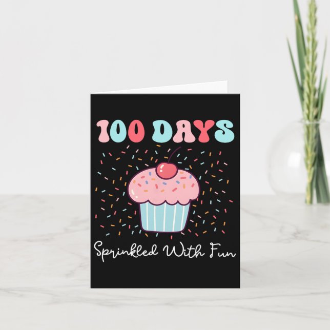 100 dagar Sprinklad med Roligt Cupkaka 100:e dagen Kort (Framsida)