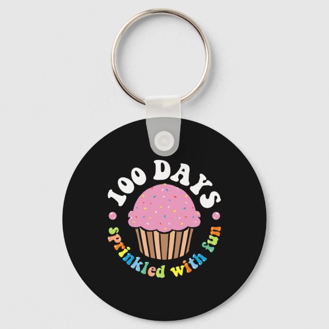 100 dagar Sprinklad med Roligt Cupkaka 100:e dagen Nyckelring (Framsida)