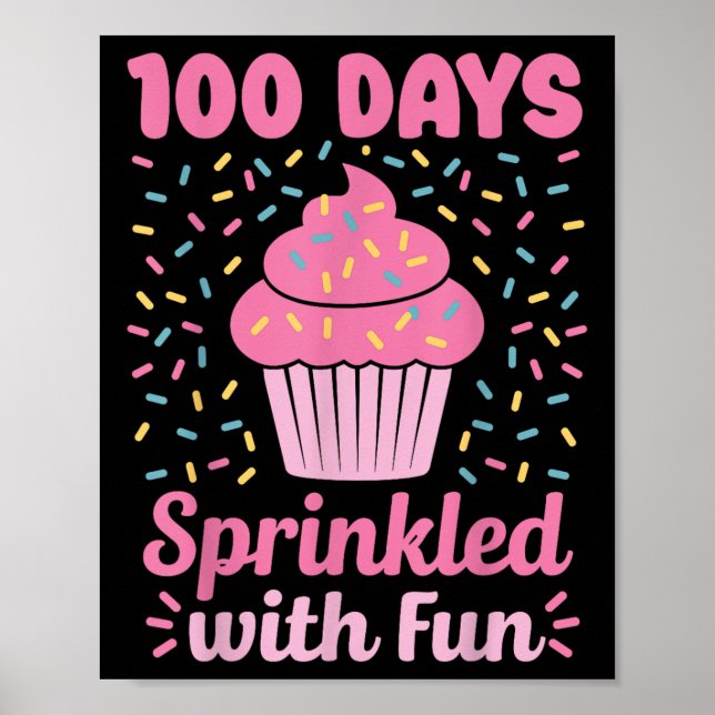 100 dagar Sprinklad med Roligt Cupkaka 100:e dagen Poster (Framsidan)