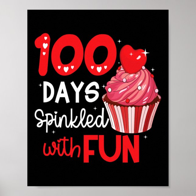 100 dagar Sprinklad med Roligt Cupkaka 100:e dagen Poster (Framsidan)