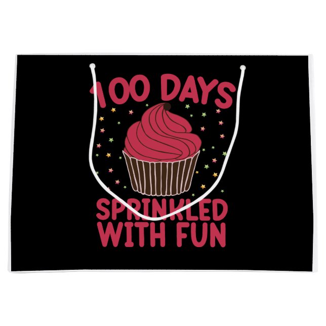 100 dagar sprinklad med Roligt Cupkaka School Girl (Framsidan)
