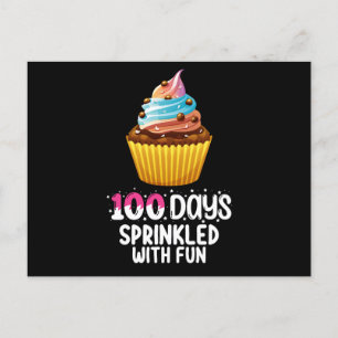 100 dagar sprinklad med Roligt Cuptårtskolelärare Vykort
