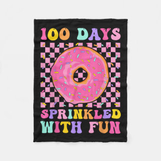 100 dagar Sprinklad med Roligt Donut 100: e Sch- d Fleecefilt
