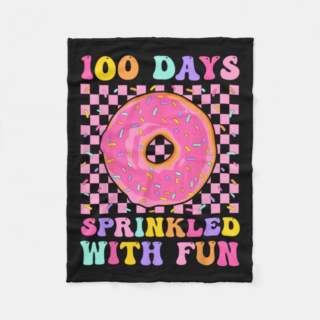 100 dagar Sprinklad med Roligt Donut 100: e Sch- d Fleecefilt (Framsidan)