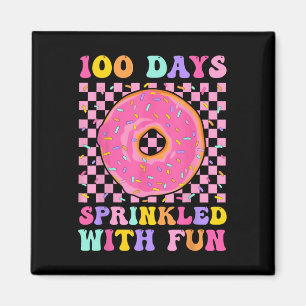 100 dagar Sprinklad med Roligt Donut 100: e Sch- d Magnet