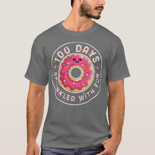 100 dagar Sprinklad med Roligt Donut Kids 100 daga T Shirt