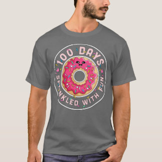 100 dagar Sprinklad med Roligt Donut Kids 100 daga T Shirt