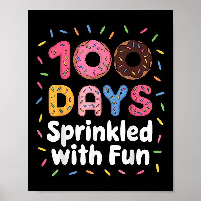100 dagar Sprinklad med Roligt Donuts 100 dagar fö Poster (Framsidan)