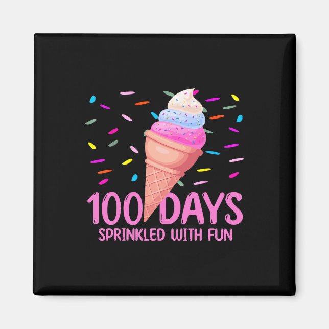 100 dagar sprinklad med Roligt Ice Cream 100: e da Magnet (Framsidan)