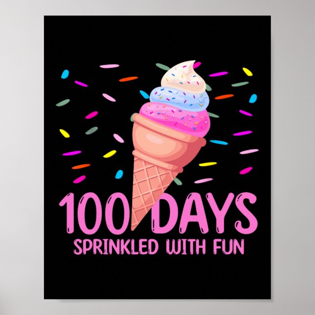 100 dagar sprinklad med Roligt Ice Cream 100: e da Poster (Framsidan)
