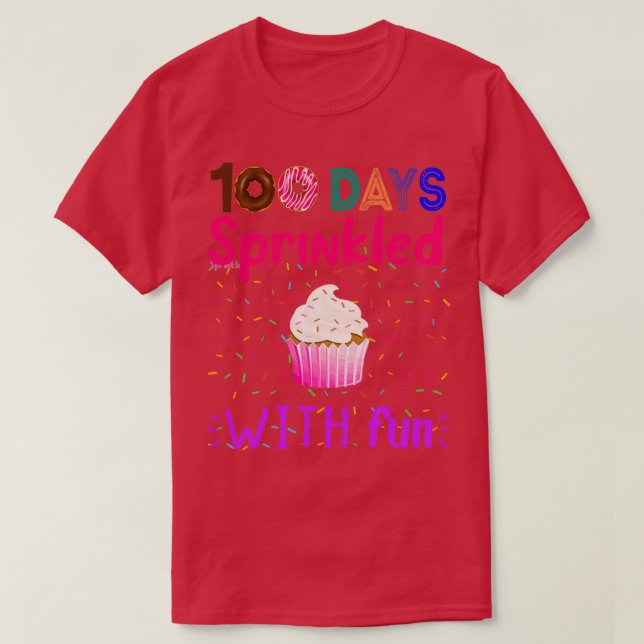 100 dagar sprinklad med roligt rolig 100 dagars sc t shirt (Design framsida)
