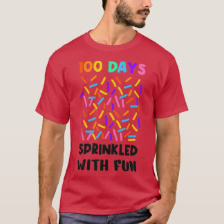 100 dagar Sprinklad med Roligt tårta älskare 100 d T Shirt