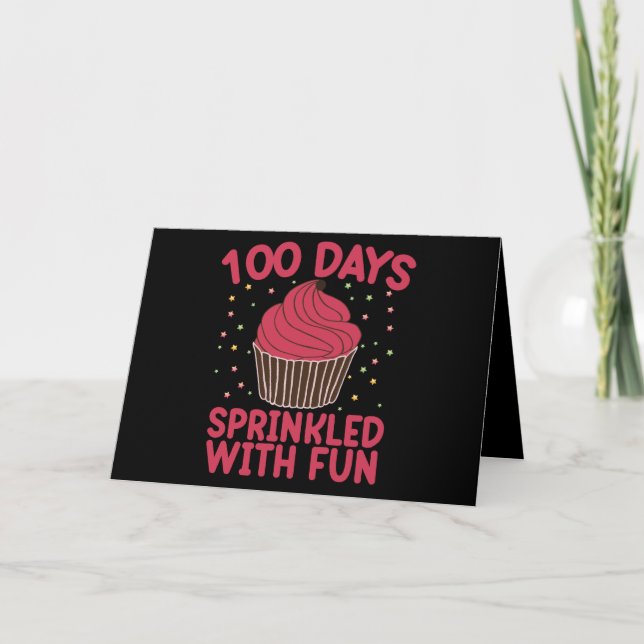 100 dagar strödda med kul Cupcake Skolflicka  Kort (Framsida)
