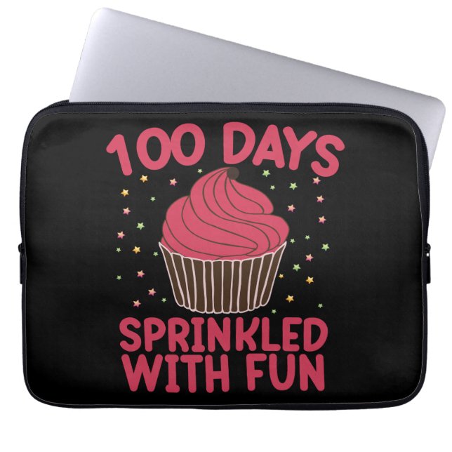 100 dagar strödda med kul Cupcake Skolflicka  Laptop Fodral (Framsidan)