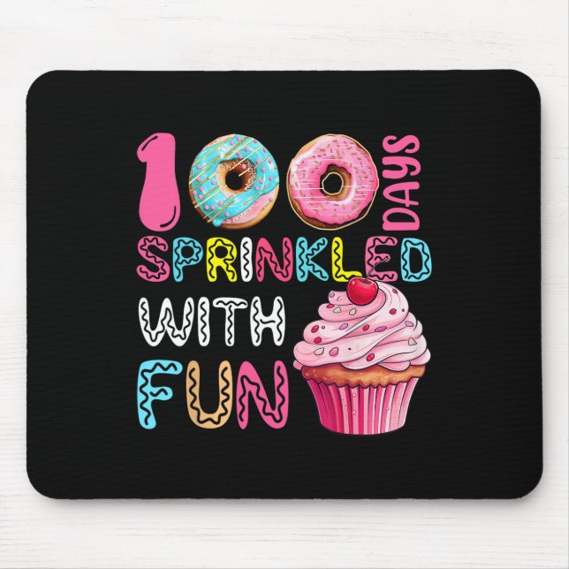 100 dagar strödda med rolig Cupcake 100-årsdagen f Musmatta (Framsidan)