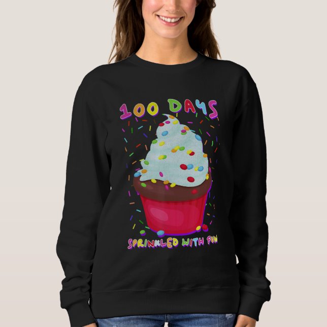 100 dagar strödda med rolig Cupcake 100-årsdagen f T Shirt (Framsida)