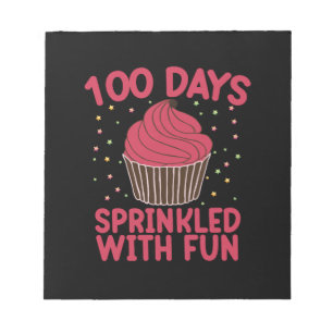 100 dagar strödda med rolig Cupcake skol flicka  Anteckningsblock