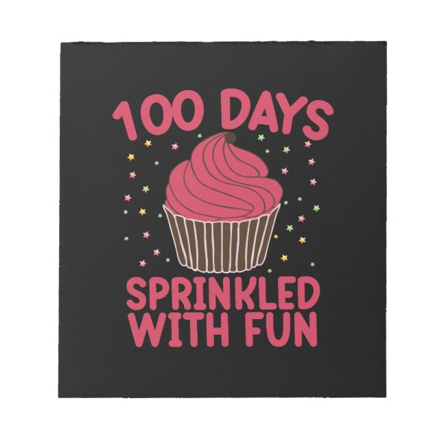 100 dagar strödda med rolig Cupcake skol flicka  Anteckningsblock (Framsida)