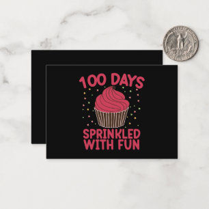 100 dagar strödda med rolig Cupcake skol flicka  Anteckningskort