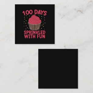 100 dagar strödda med rolig Cupcake skol flicka Fyrkantigt Visitkort