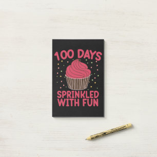 100 dagar strödda med rolig Cupcake skol flicka  Post-it Block