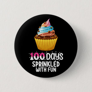 100 dagar strödda med rolig Cupcake skol lärare Knapp