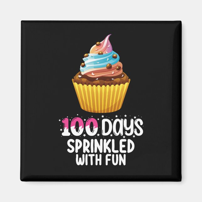 100 dagar strödda med rolig Cupcake skol lärare Magnet (Framsidan)