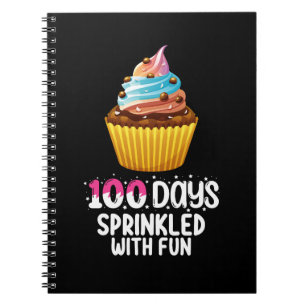 100 dagar strödda med rolig Cupcake skollärare Anteckningsbok
