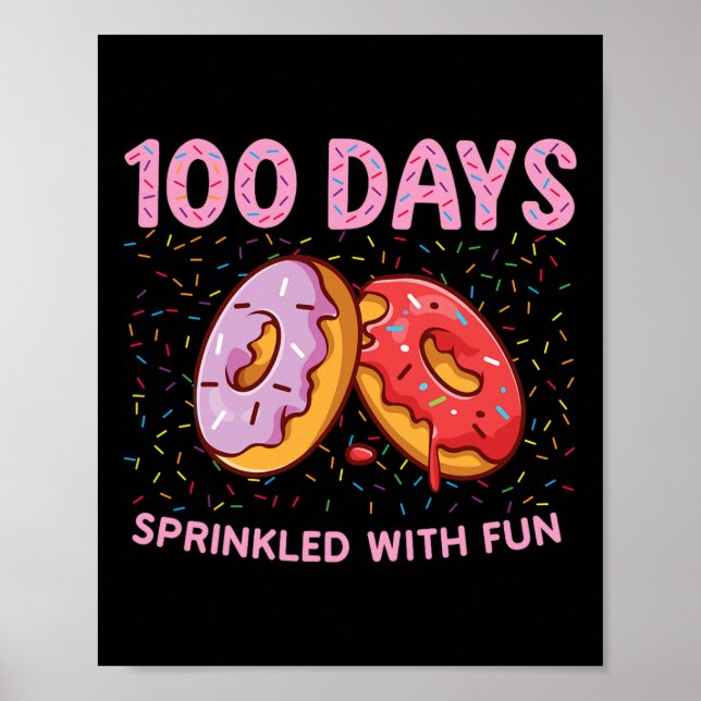 100 dagar strödda med rolig donut 100-årsdagen av  poster (Framsidan)