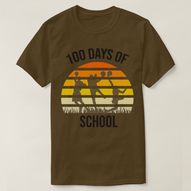 100 dagar Student Boys Girls basketboll 100 dagar  T Shirt (Design framsida)