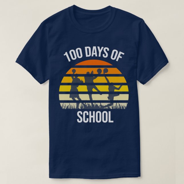 100 dagar Student Boys Girls basketboll 100 dagar  T Shirt (Design framsida)