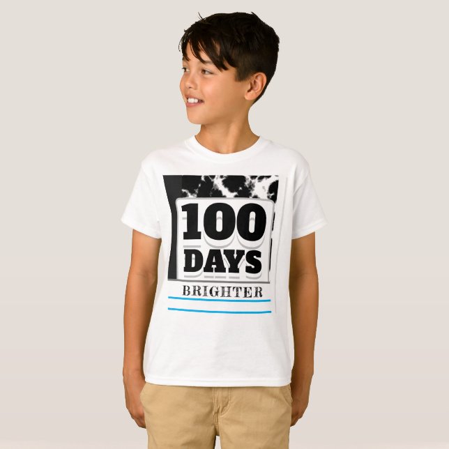 100 dagar Svart 100-dagarsvit i skolan T Shirt (Hel framsida)