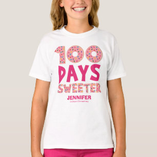 100 dagar Sweeter Cute Donut 100 dagar i skolan T Shirt